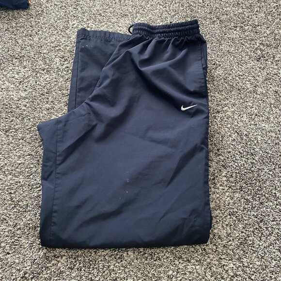Nike Other - Nike Track Pants L Navy Blue Y2K Vintage Style Lined Joggers Swoosh Logo 28x31